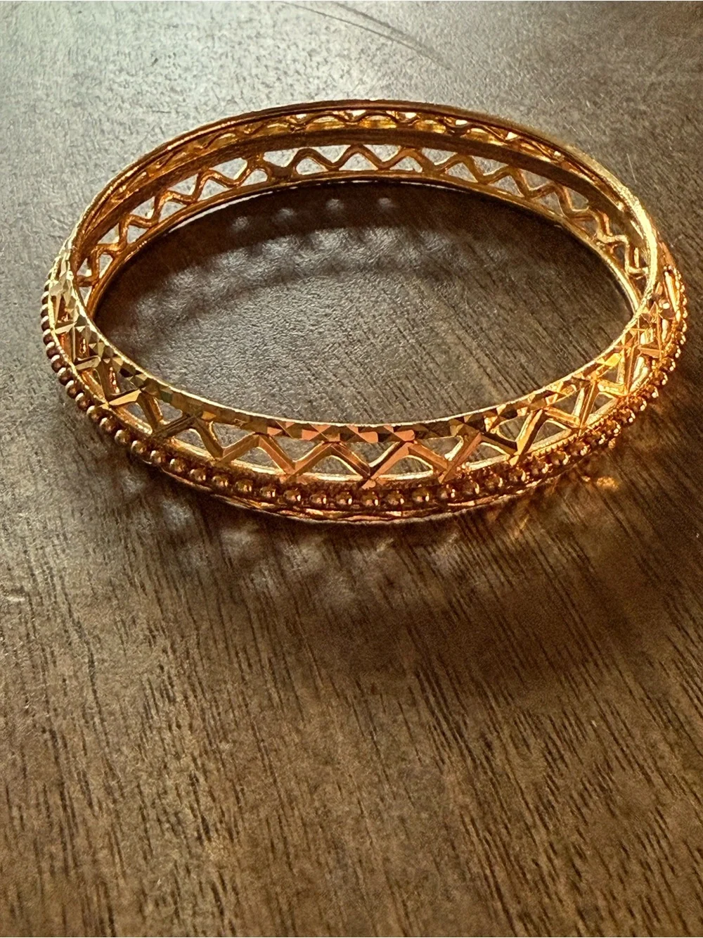 Vintage Gold Filigree Bangle Bracelet